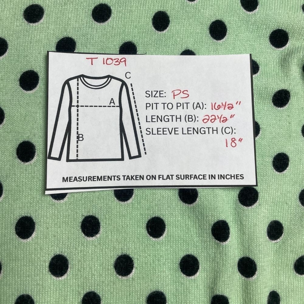 Talbots Green Stretch Sweater with Black Dots Petite Small EUC - Picture 3 of 3